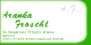 aranka froschl business card